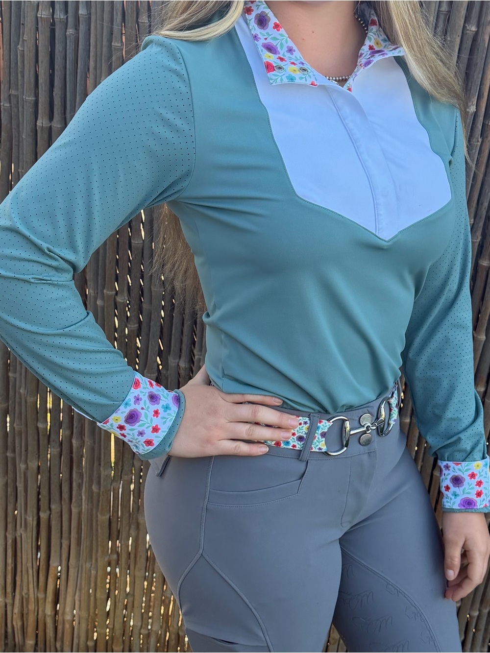 Women's sage  CM equestrian signature show shirt
